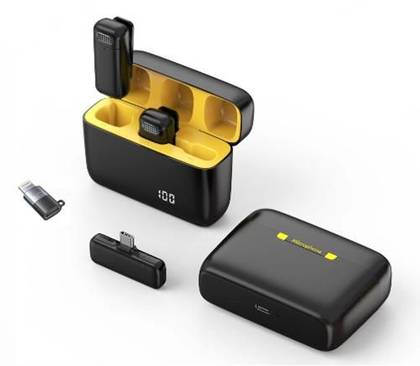 Wireless Clip-On Dual Microphones with Screen Display Model K6