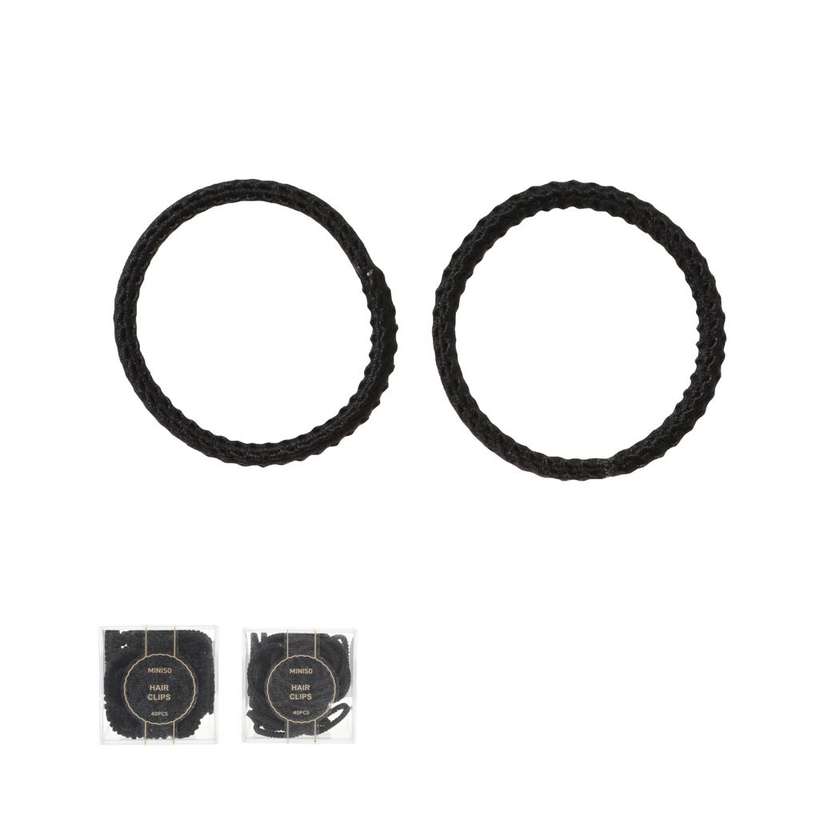 Black Hair Ties in Storage Box (40 pcs)