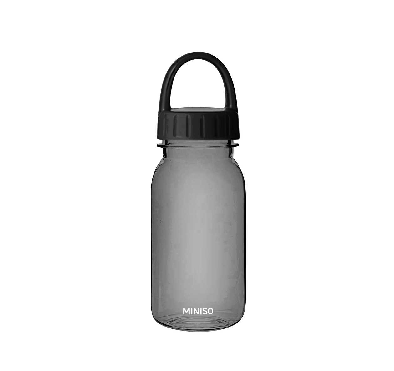 Solid Color Series Handle Plastic Bottle 440mL(Black)