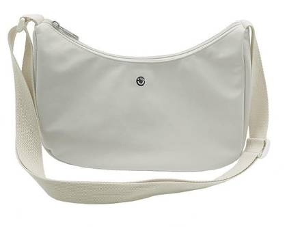 Solid Color Lightweight Half Moon Crossbody Bag(Beige)