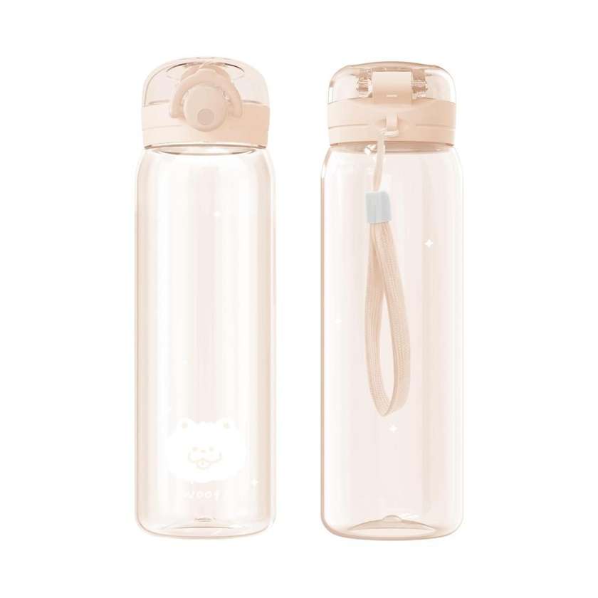 Animal Series Flip Top Plastic Bottle 620mL(Beige)