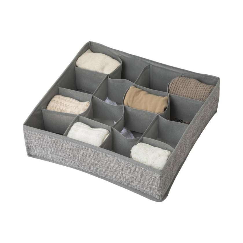 Faux Flax 16 Compartments Organizer (Gray)