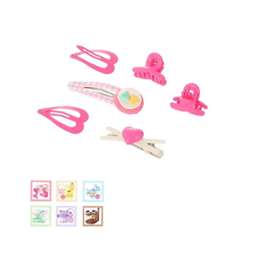 Kids Hair Accessories Set with Colorful Storage Box (6 pcs)
