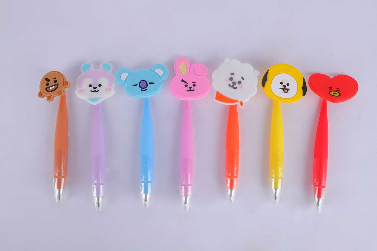 BT21 Collection Silicone Shaking Ballpoint Pen (7 Assorted Models) PDQ
