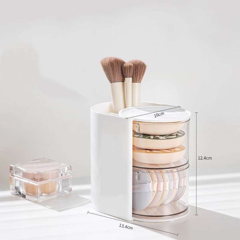 Two-Tier Rotating Makeup Organizer(White)