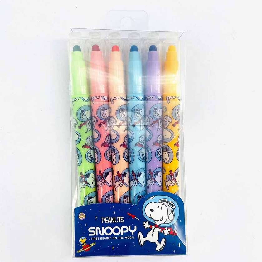 Snoopy the Little Space Explorer Collection Tip Dot Marker Pens 6 pcs PDQ