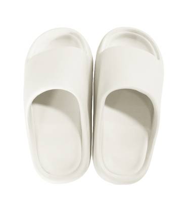 Kids Macaron Slippers with Thick Sole(31-32,White)