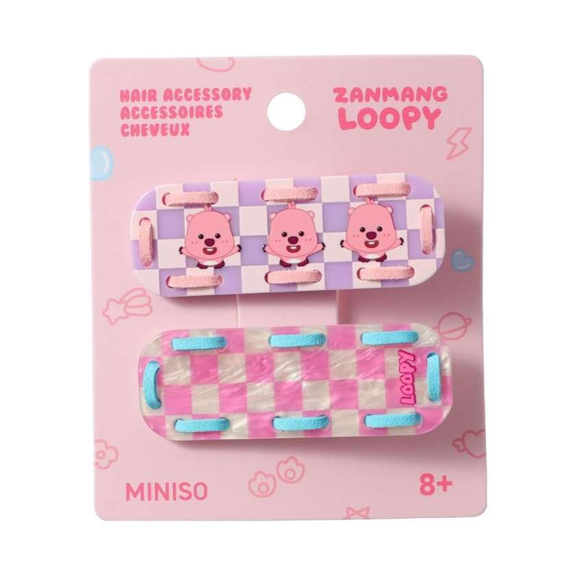 Zanmang Loopy Collection Checkered Hair Clips (2 pcs)
