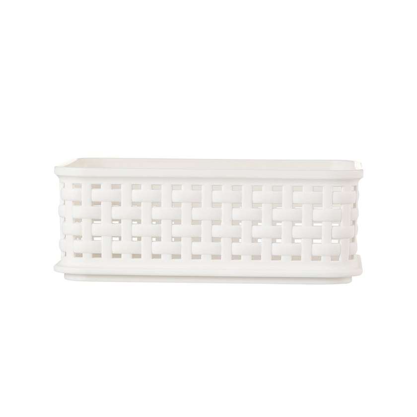 Hollow-Out Imitation Rattan Rectangle Storage Basket (S)