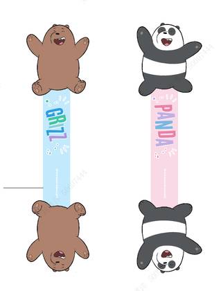 We Bare Bears Seaside Music Festival Cable Organizers (2 pcs)(Grizz & Panda)