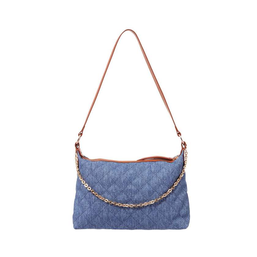 Imitation Denim Series Quilted Shoulder Bag with Decorative Chain