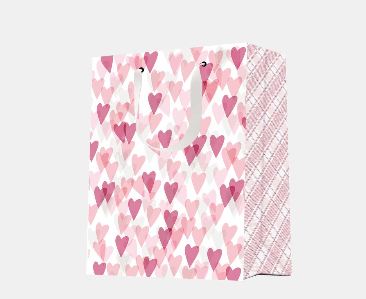 Love Confession Collection Big Hearts Gold-Stamping Vertical Medium Gift Bag (18*23*10cm)