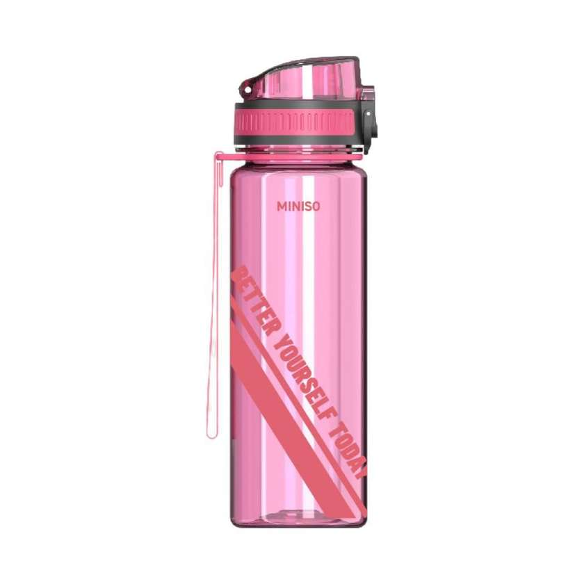 Sports TRITAN Cup Series with Tea Filter and Strap Plastic Bottle 500mL(Rosy)