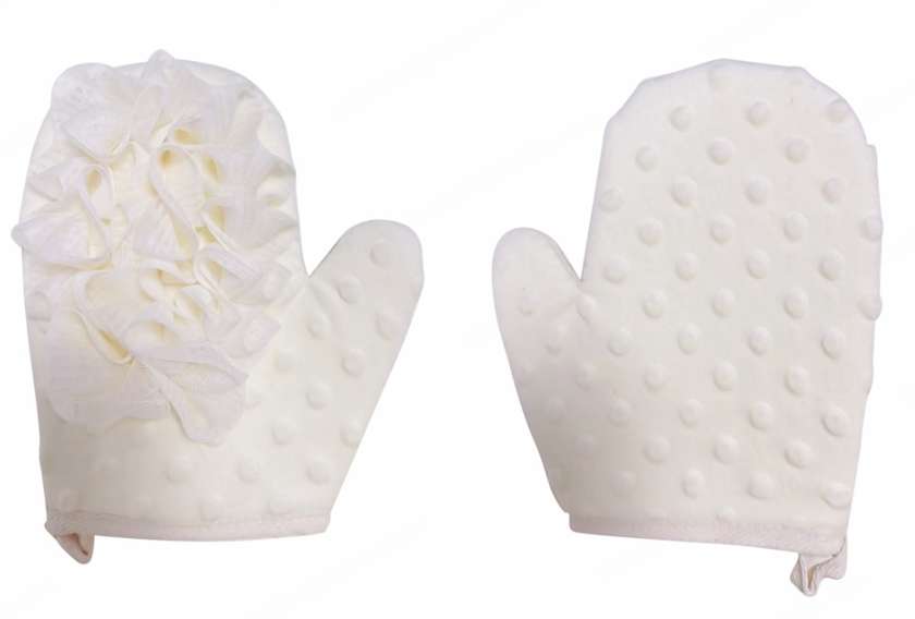 Harmony Series Double-Sided Shower Mitten with Loofah