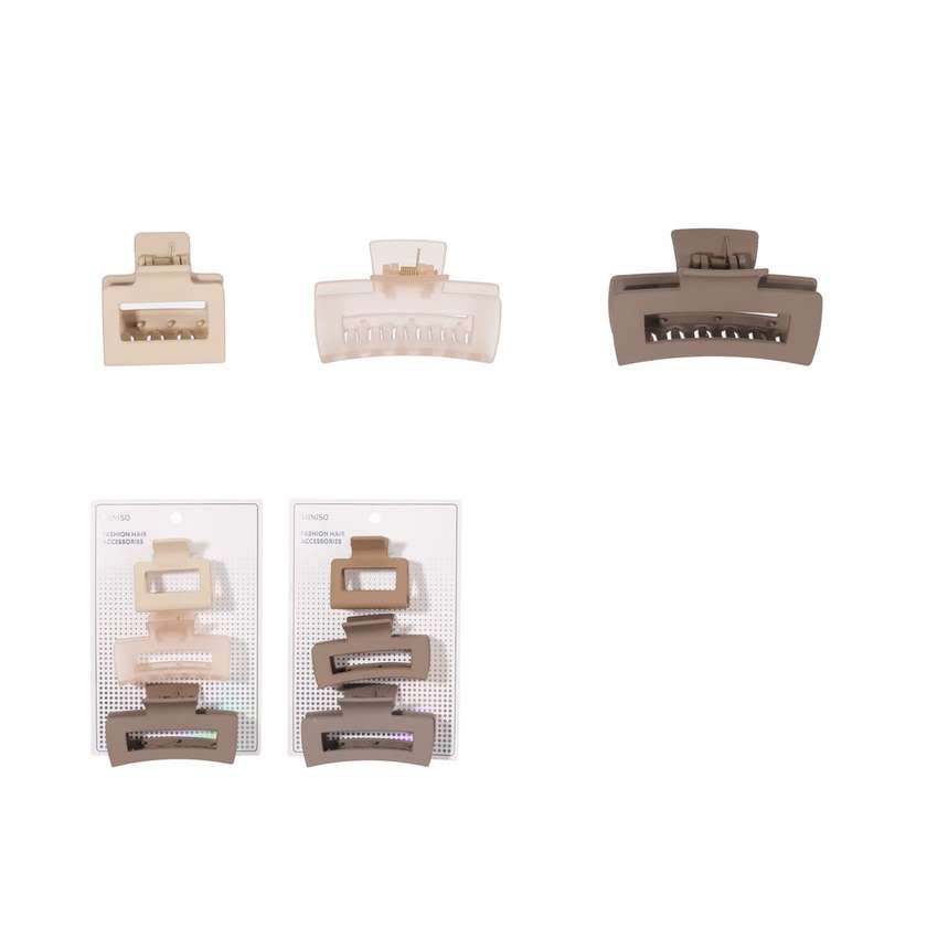 Matte Square Hair Claw Clips (3 pcs)
