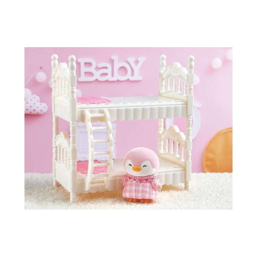 Mini Family Flocking Plush Toy & Double-Layer Bed Set