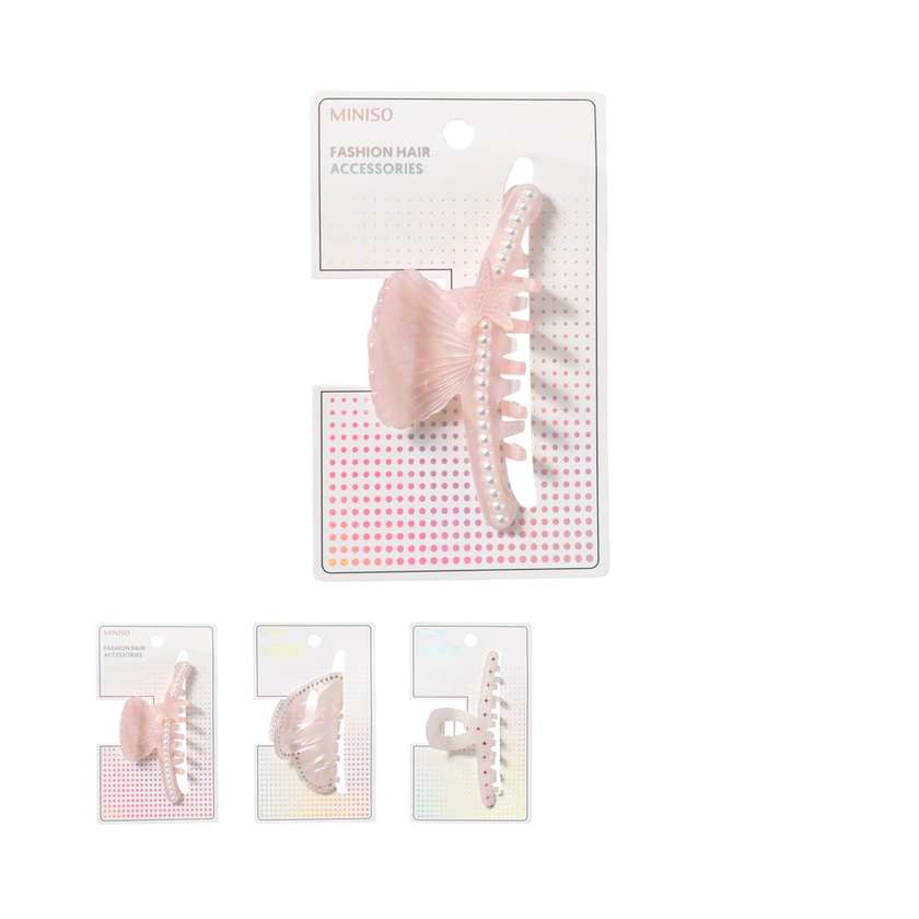 Pink Garden Butterfly Shell Hair Claw Clip