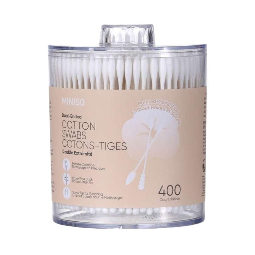 Dual-Ended Cotton Swabs (Pointed & Spiral Tips, 400 Count)