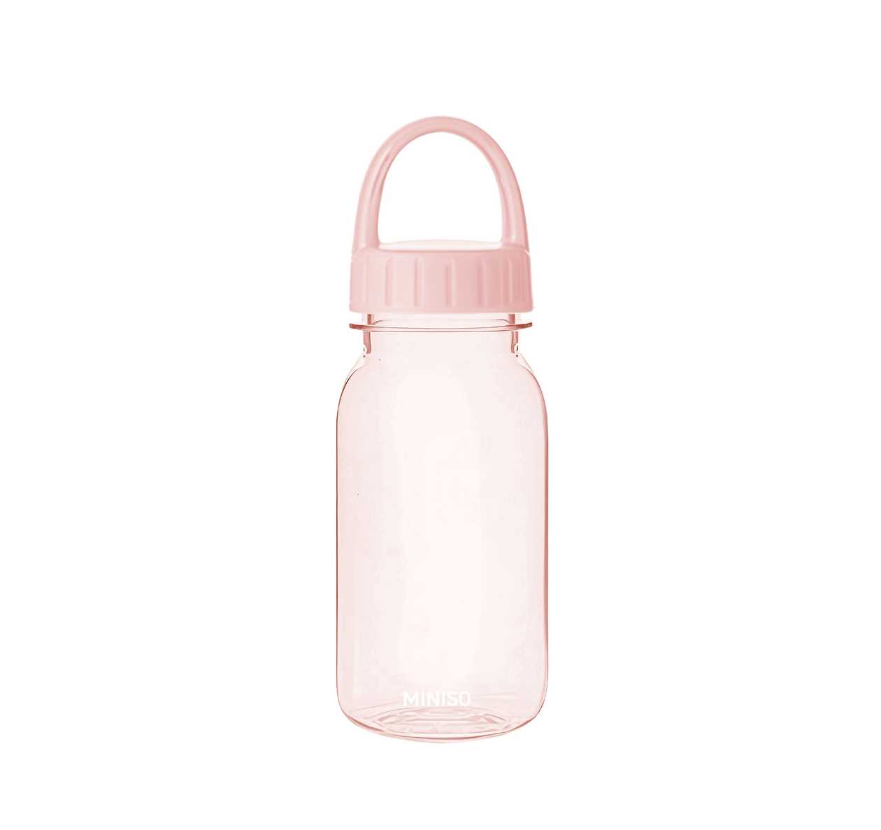 Solid Color Series Handle Plastic Bottle 440mL(Pink)