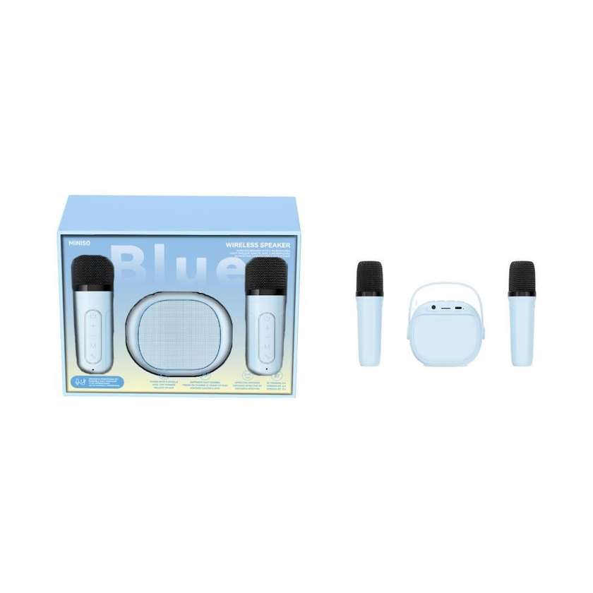 Macaron Series Wireless Speaker with 2 Microphones Model:A16(Blue)