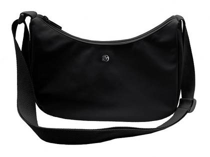 Solid Color Lightweight Half Moon Crossbody Bag(Black)