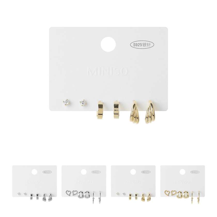 All-matching Earrings with Sterling Silver Needles(6 pcs)