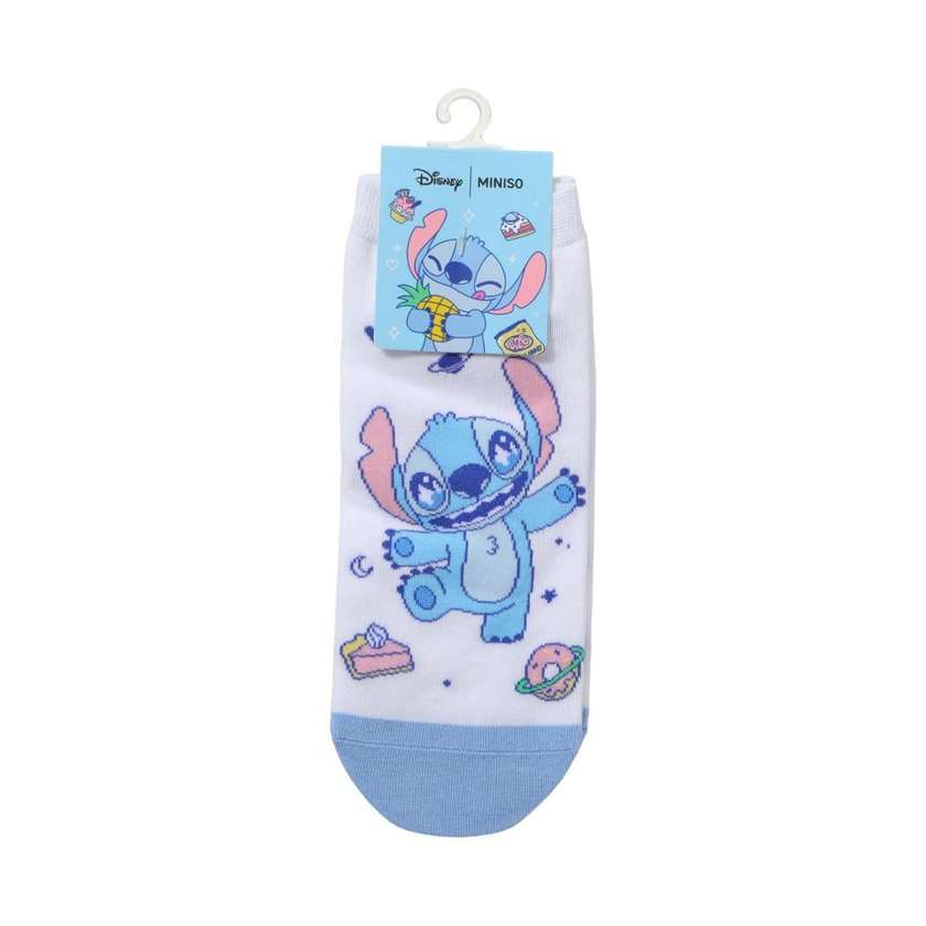 Disney Stitch Dinner Party Collection Ankle Socks (1 Pair)(Smiley Stitch)