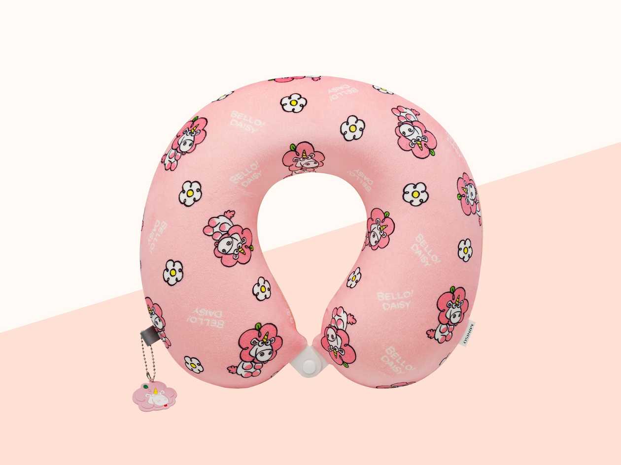 Daisy Minions Collection Memory Foam Neck Pillow(Pink)