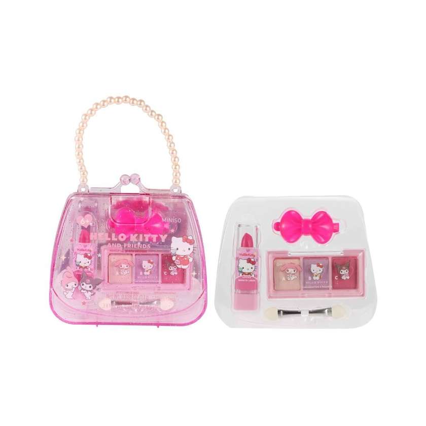 Hello Kitty and Friends Red Lipstick & Pink Eyeshadow Palette & Hair Clip