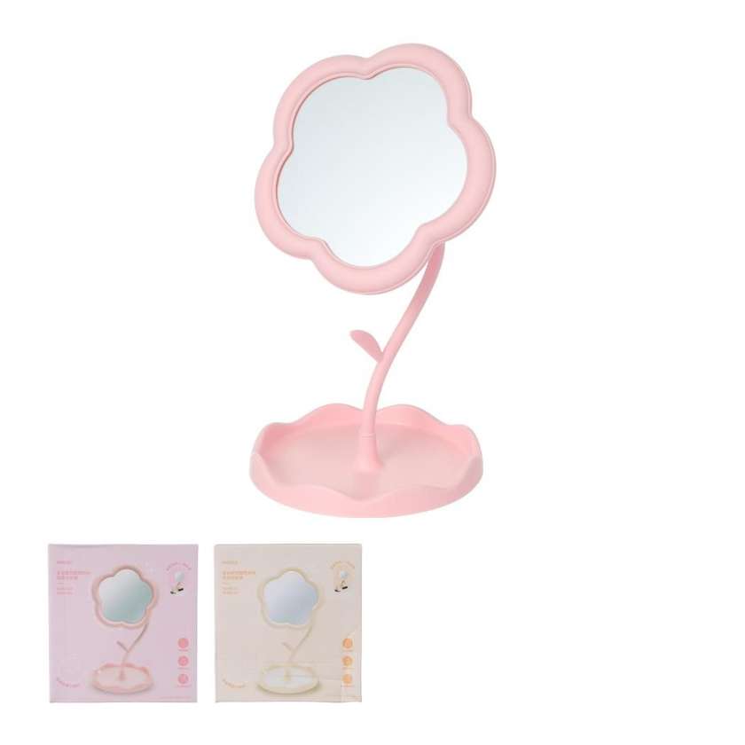 Flower Design Adjustable Angle Makeup Mirror