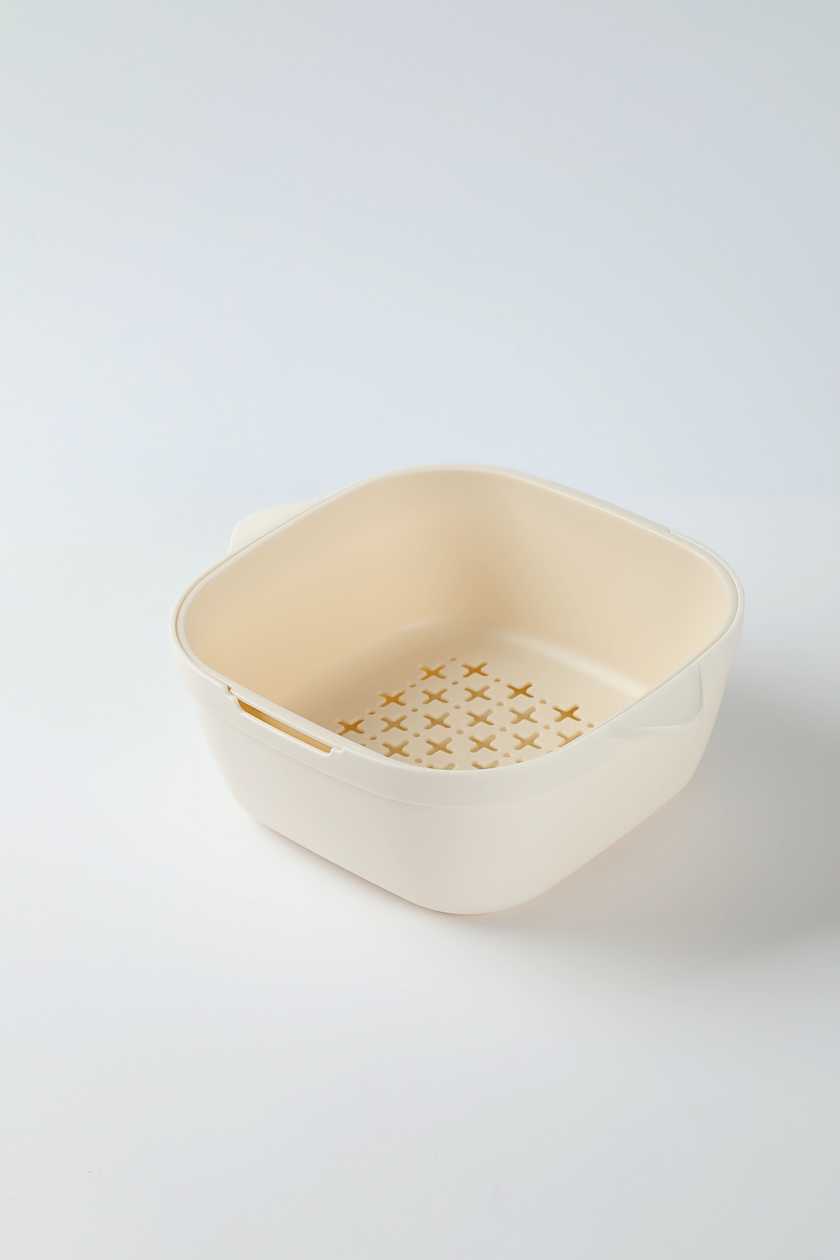 Graceful Series Double Layer Colander (Large)(Beige)