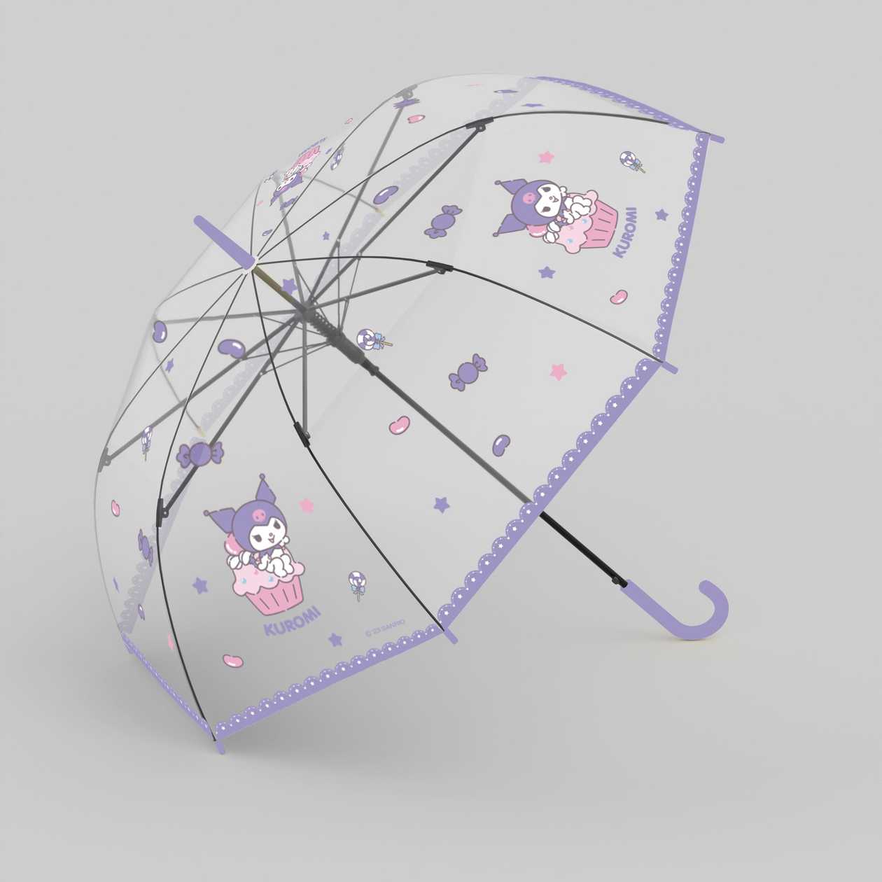 Kuromi Transparent Long-Handled Umbrella