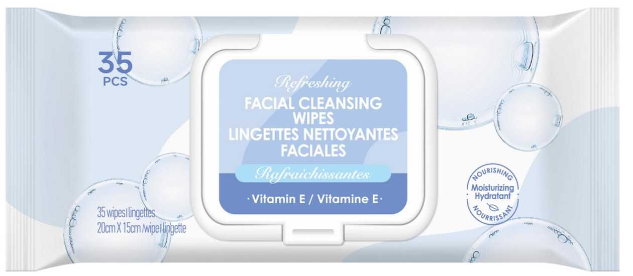Refreshing Facial Cleansing Wipes(Vitamin E)