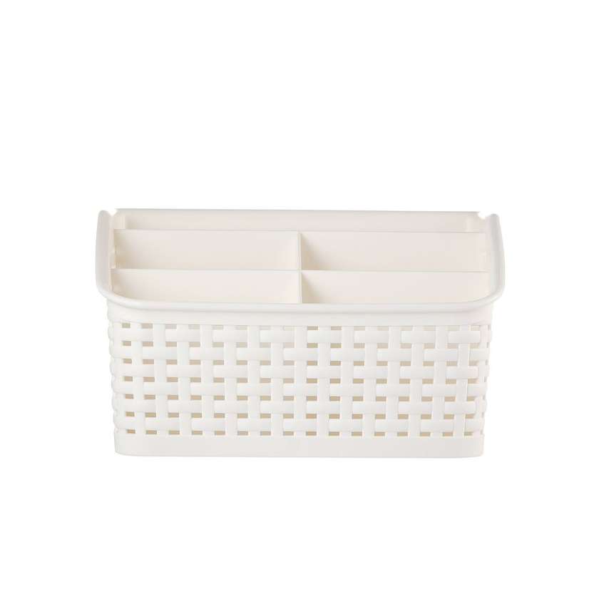 Hollow-Out Imitation Rattan 5 Compartment Organizer