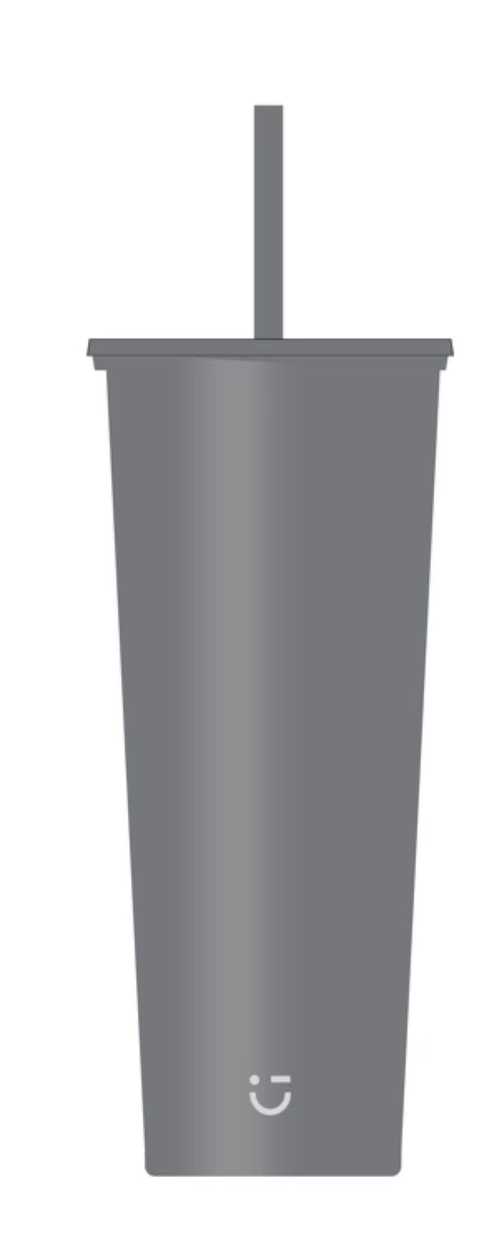 Light & Enjoy Series Single Wall Straw Bottle 850mL(Gray)