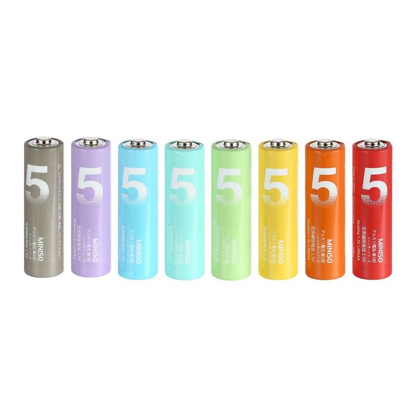 AA Alkaline Battery 8 Pack(Colorful)