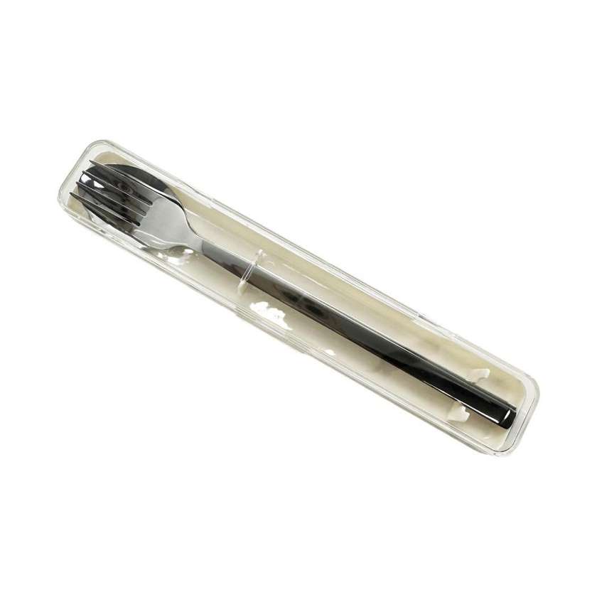 Stainless Steel Portable Cutlery Set (fork, spoon)(Beige)