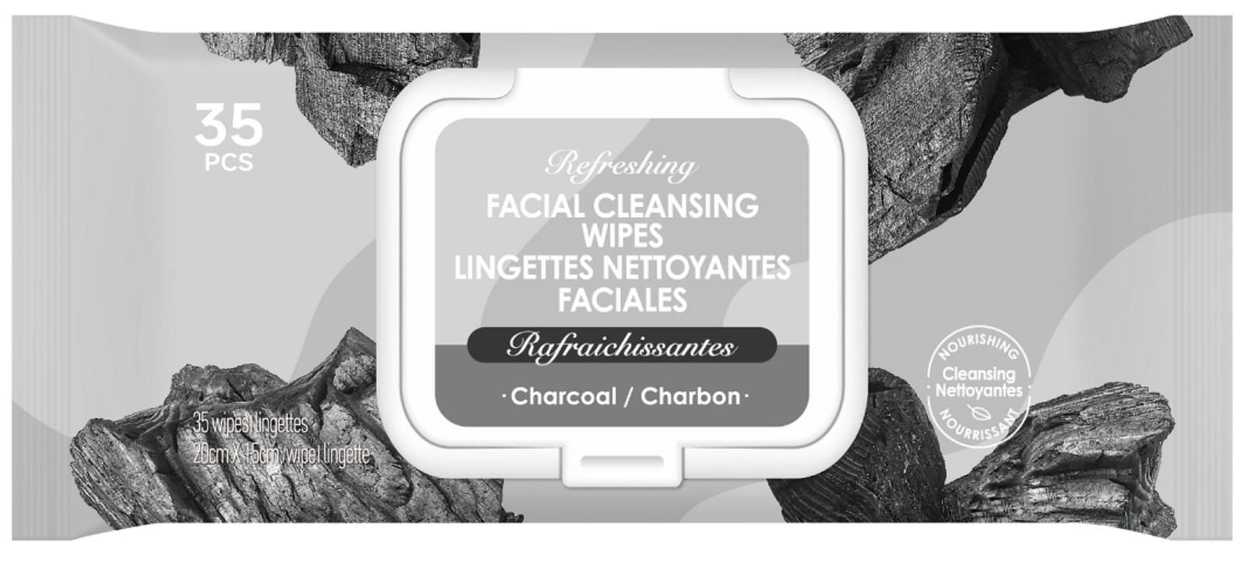 Refreshing Facial Cleansing Wipes(Charcoal)