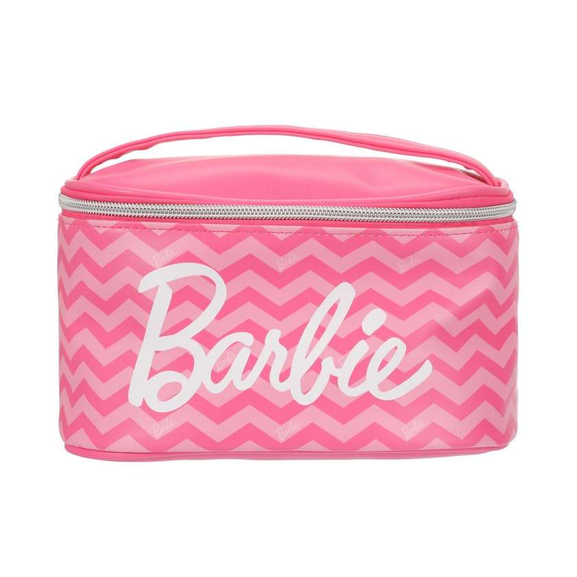 Barbie Collection Barrel Cosmetic Bag(	 Rose Red)
