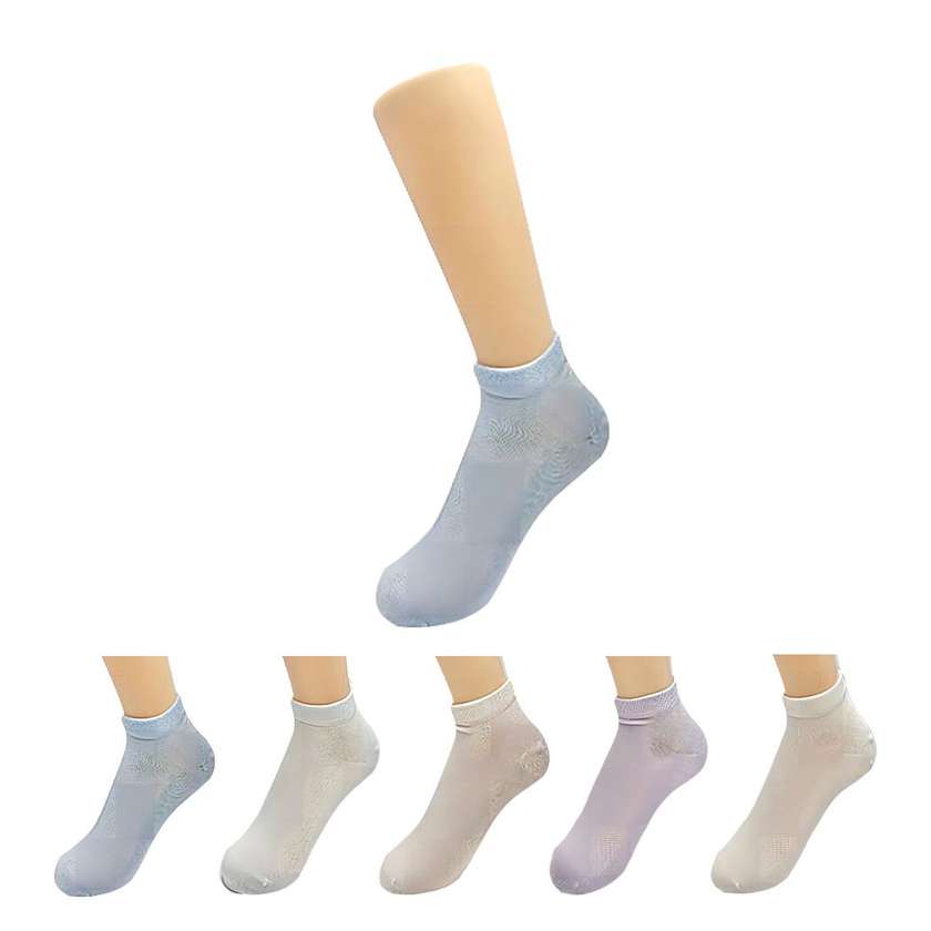 Cool Feeling Series Solid Color Mesh Women＇s Ankle Socks (2 Pairs)