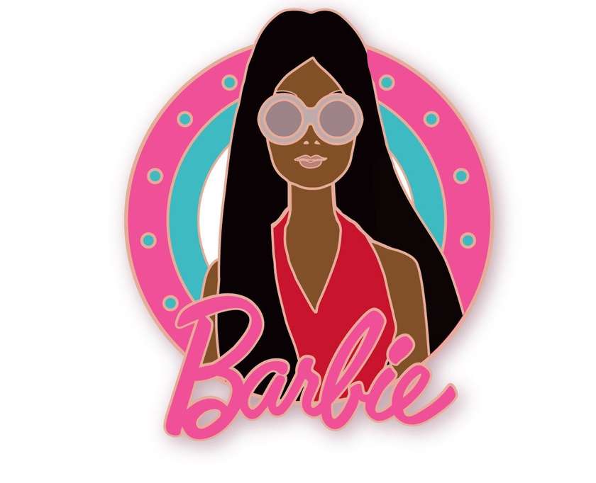 Barbie Shining Collection Glitter Metal Badge (E)