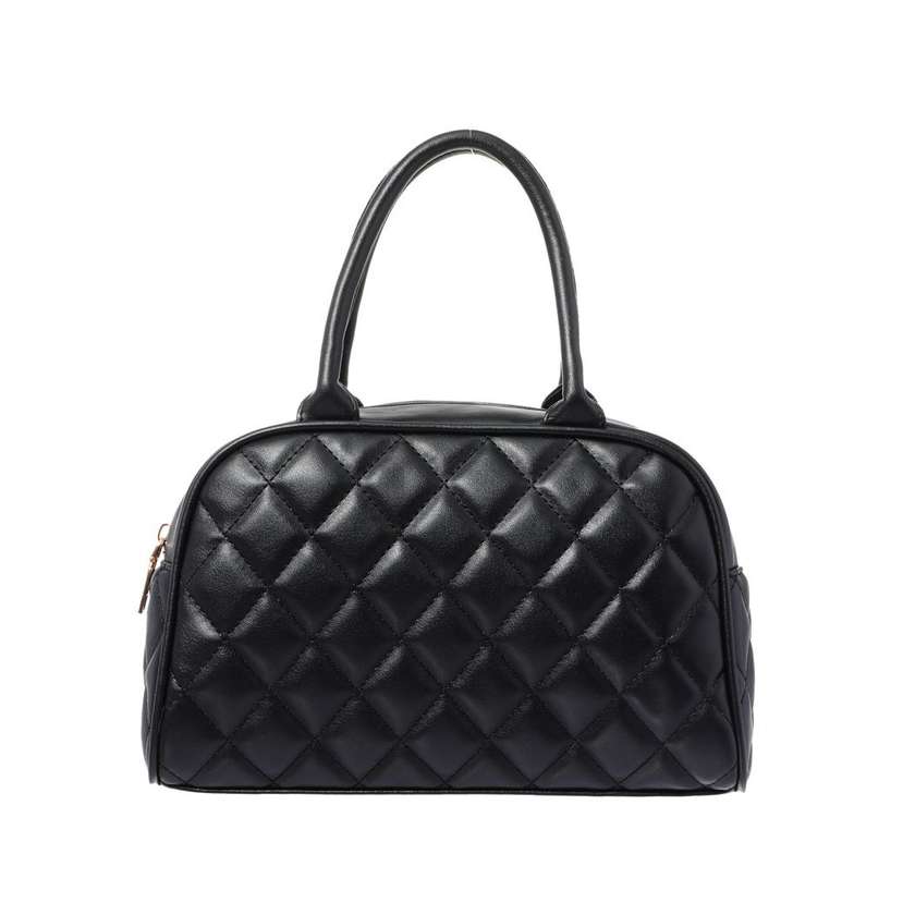 Diamond Pattern Quilted Bowling Bag(Black)