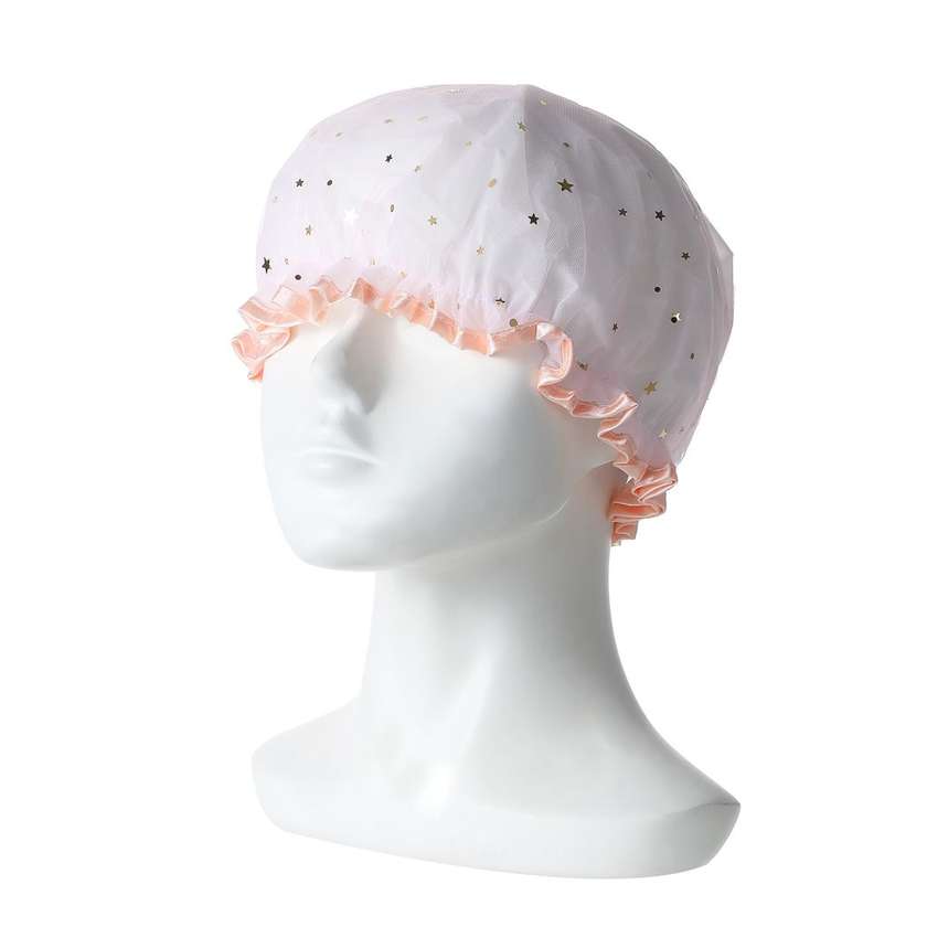 Sparkling Star Series Double-Layer Shower Cap
