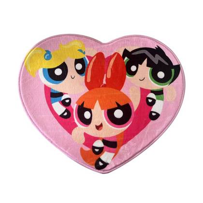 The Powerpuff Girls Collection Heart-Shaped Wool-Like Floor Mat