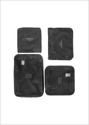 Foldable Travel Organizer Bag 4 Pack (Black)