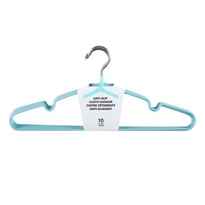 Simple Anti-slip Cloth Hanger 10 Counts (blue)