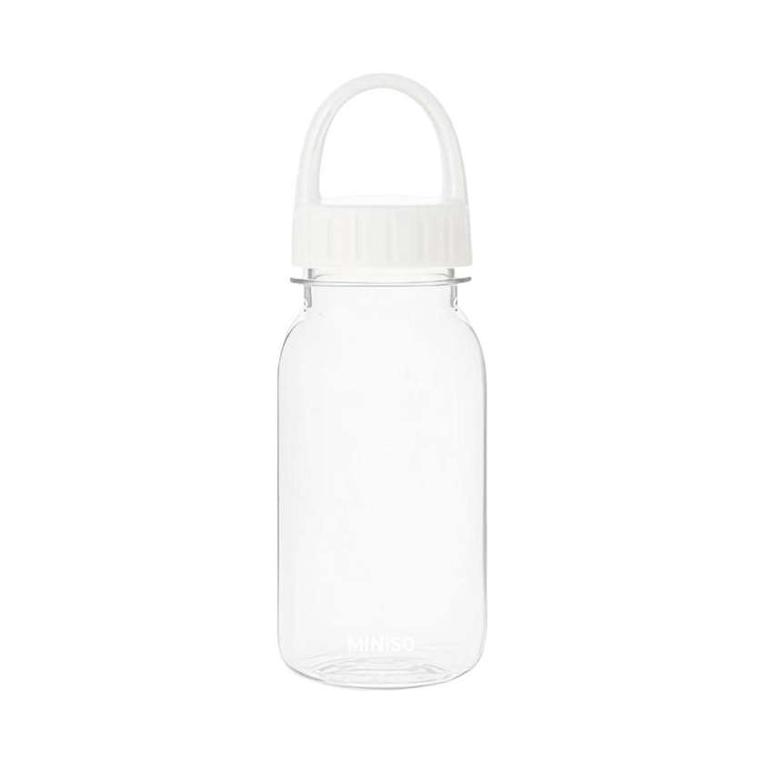 Solid Color Series Handle Plastic Bottle 440mL(White)