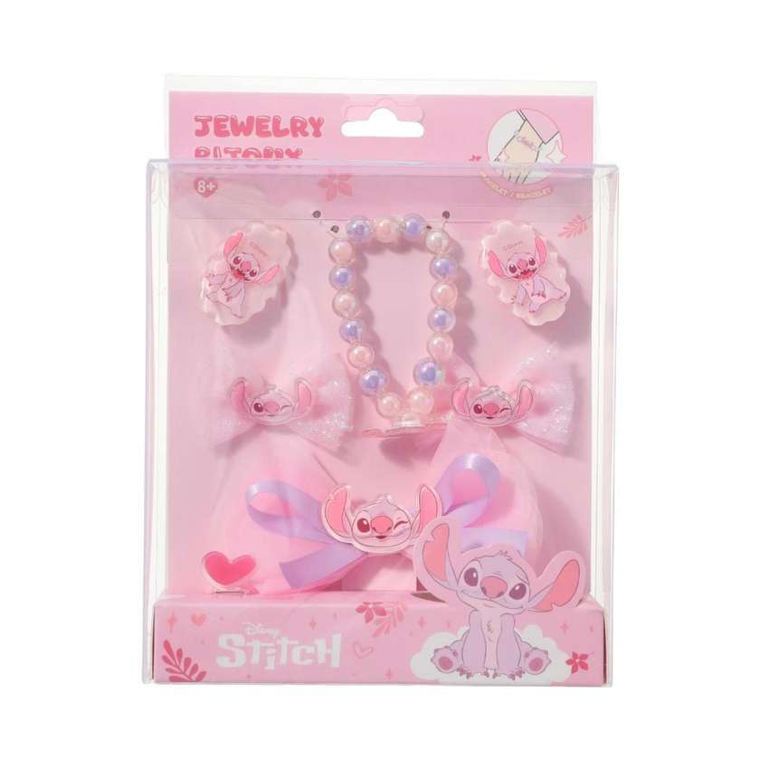 Disney Pink Collection Hair Accessories Set (7 pcs)(Stitch)