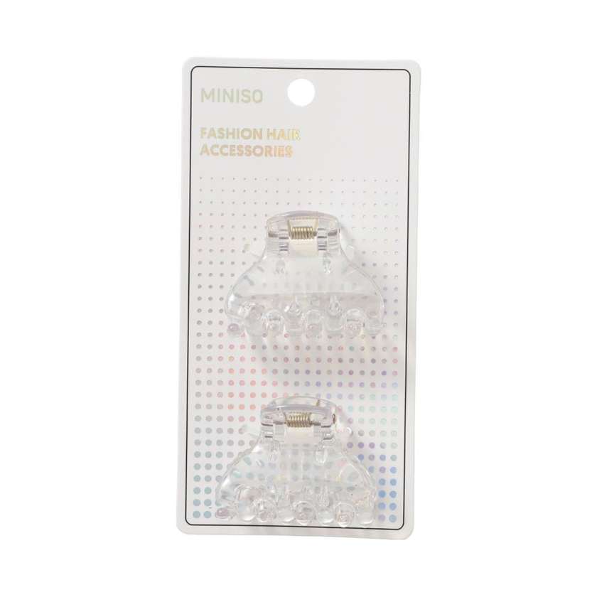 Minimalist Style Transparent Hair Claw Clip (2 pcs)