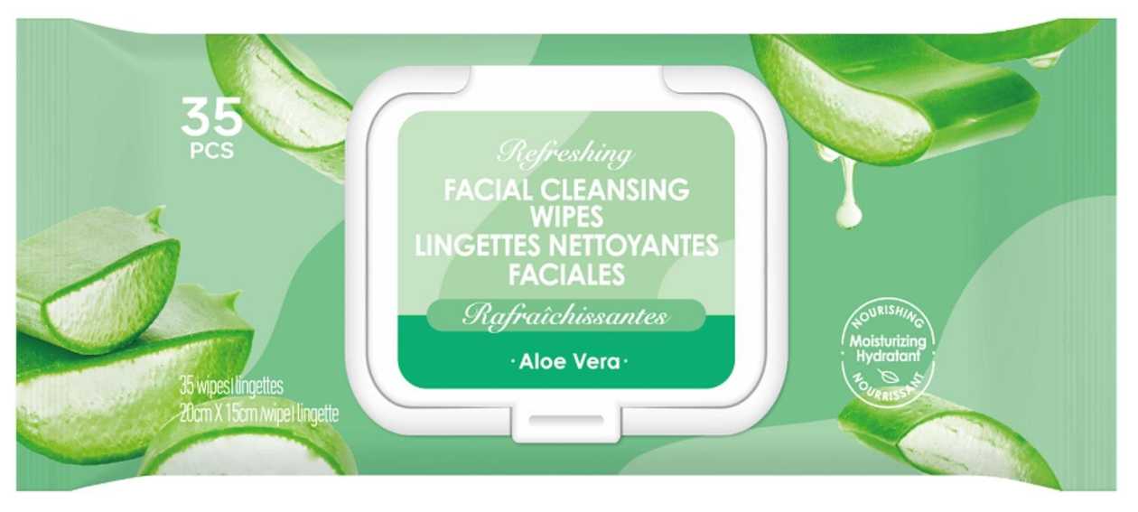 Refreshing Facial Cleansing Wipes(Aloe Vera)